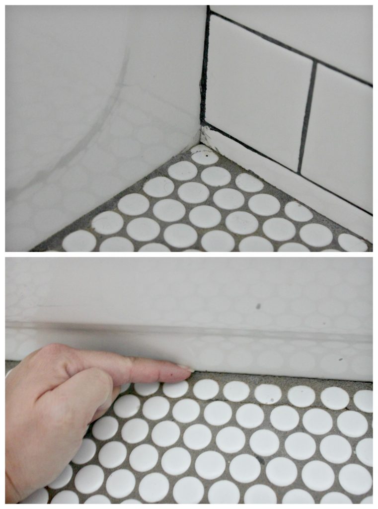 Bathroom cracked grout