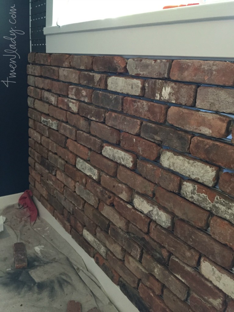 Laying an interior brick wall